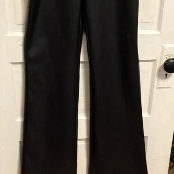 Zara Elegant Black Strapless faux leather jumpsuit size small - Picture 6 of 8